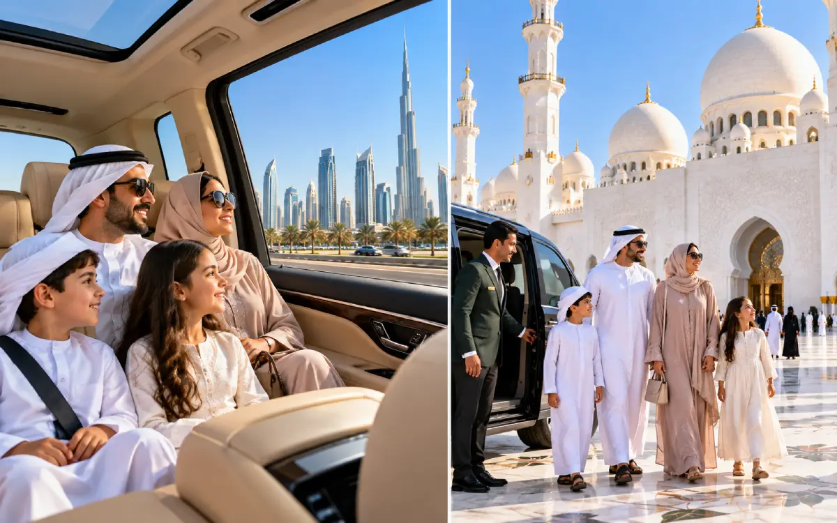 Dubai to Sheikh Zayed Grand Mosque tour
