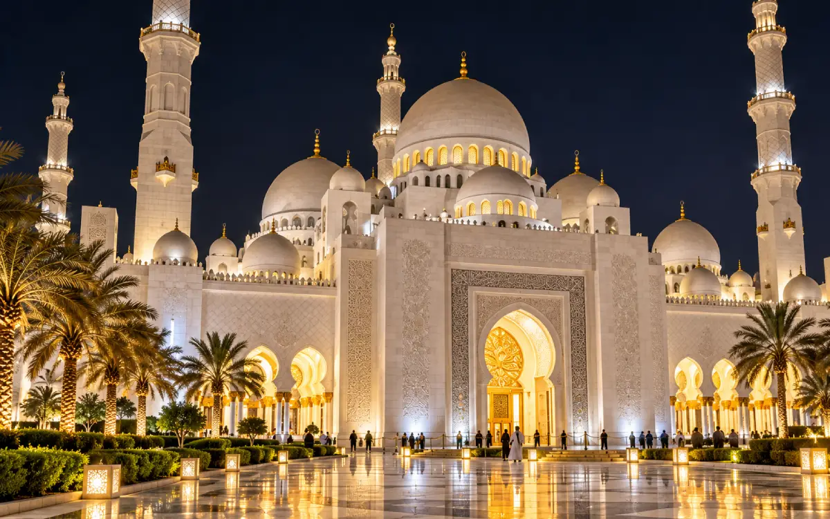 Evening Sheikh Zayed Grand Mosque visit