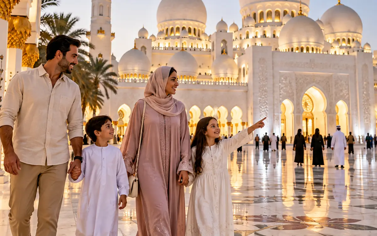Family Sheikh Zayed Grand Mosque tour