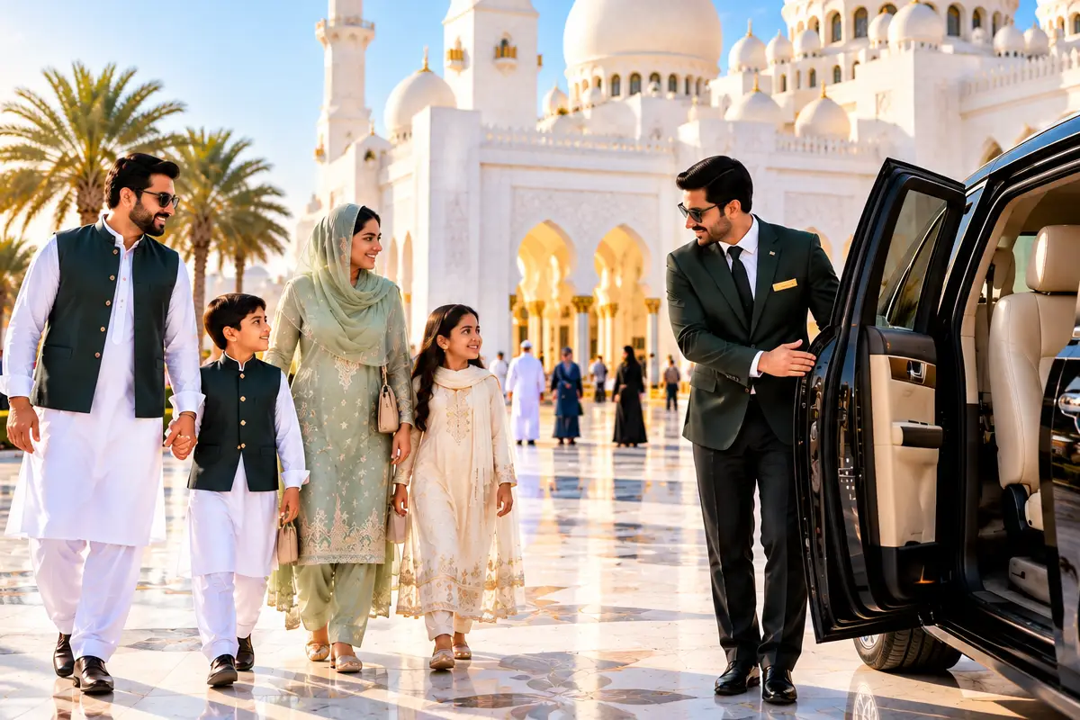 Private chauffeur Sheikh Zayed Mosque tour