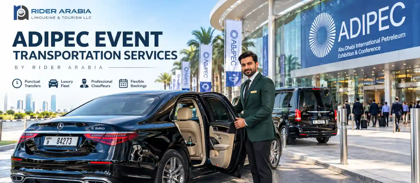 Premium Rider Arabia chauffeur transportation for ADIPEC Abu Dhabi